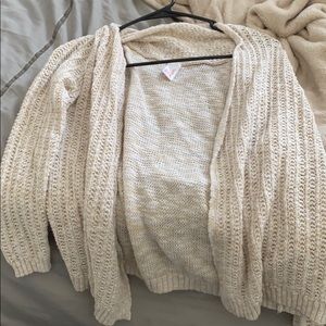 cream cardigan
